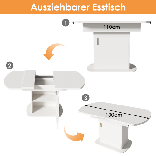 Ausziehbarer ovaler Esstisch-OKWISH