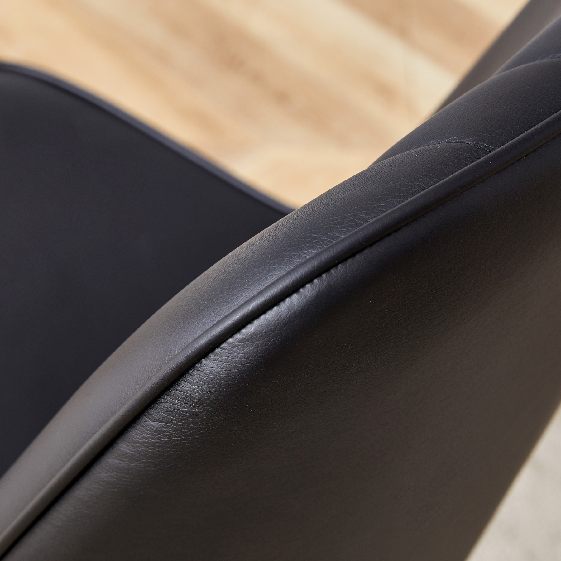 OKWISH Black Dining Chair with PU Leather and Metal Legs