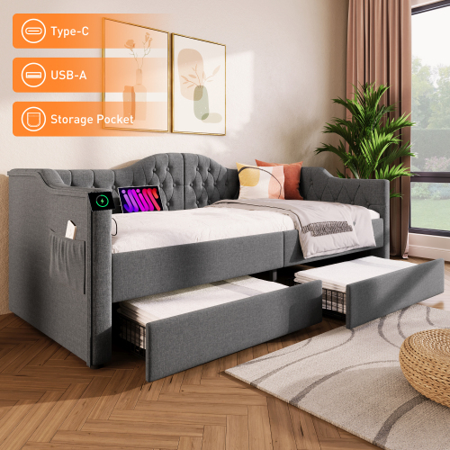 Gepolstertes Schlafsofa mit Stauraum-OKWISH
