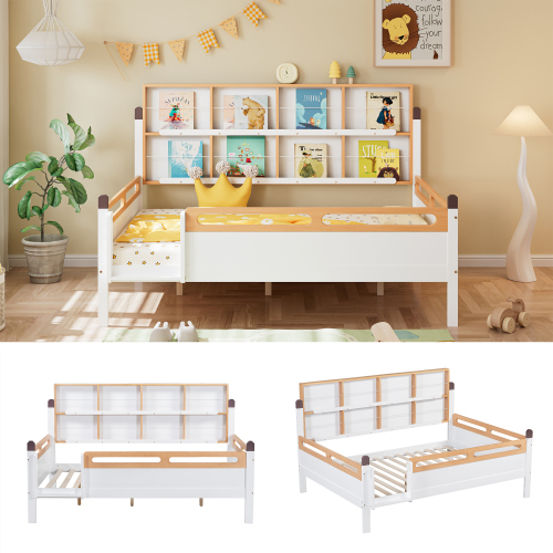 Absturzsicherung und Gitterbett mit offenem Regal-OKWISH