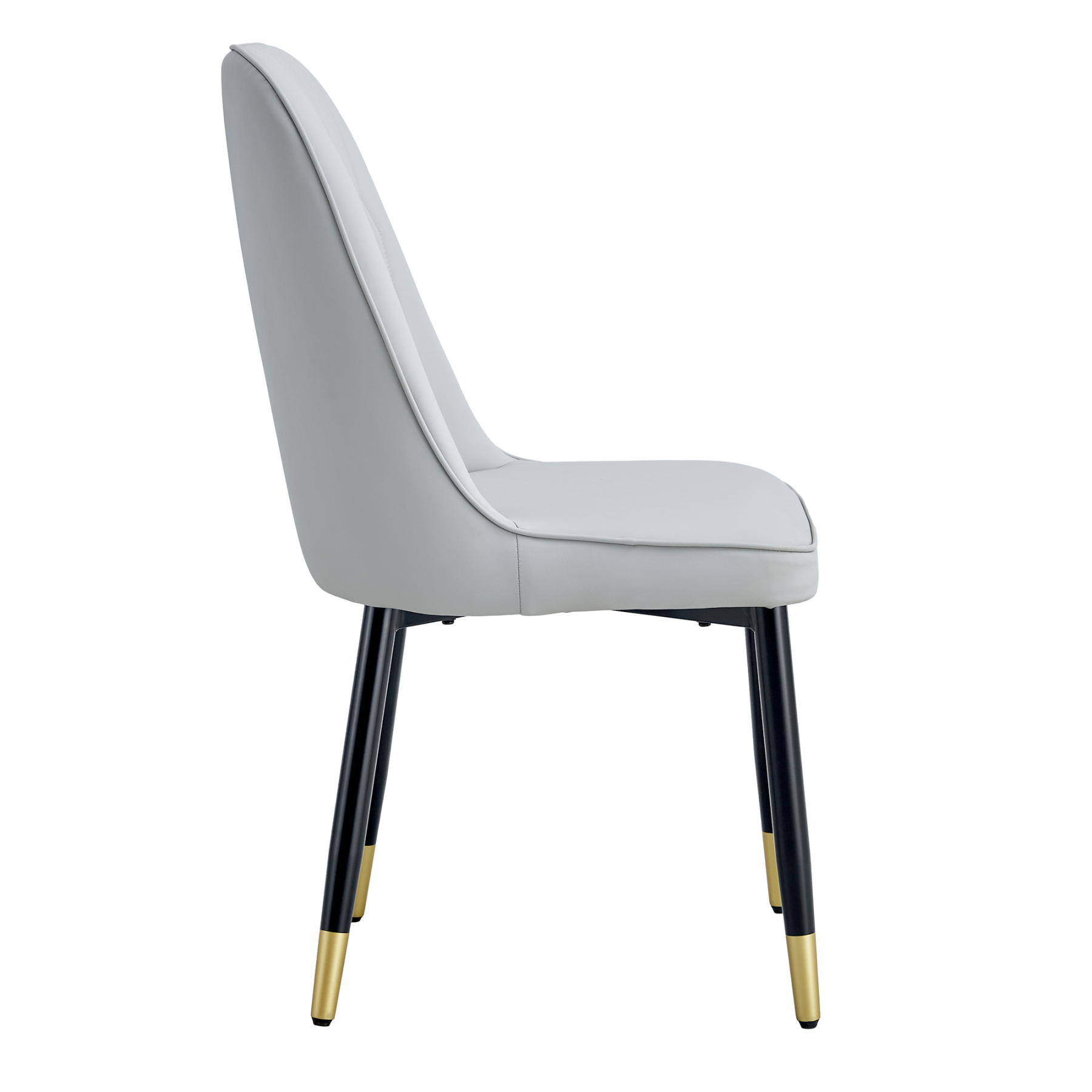 OKWISH Dining Chair with PU Seat and Metal Legs