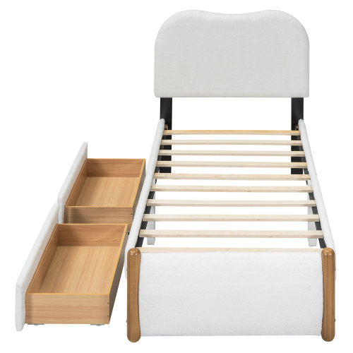 Gepolstertes Kinderbettbrett mit zwei Schubladen-OKWISH