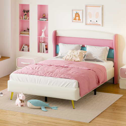 Dreifarbiges Nachttisch-Polsterbett-OKWISH