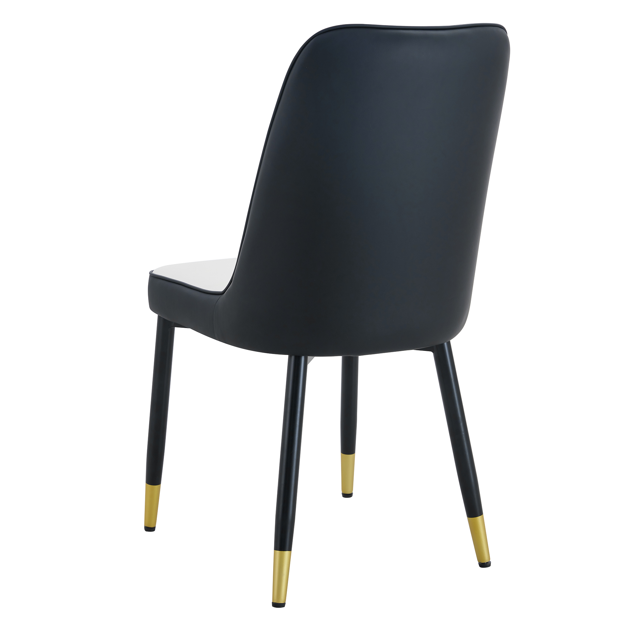 OKWISH Dining Chair with PU Leather Seat and Metal Legs