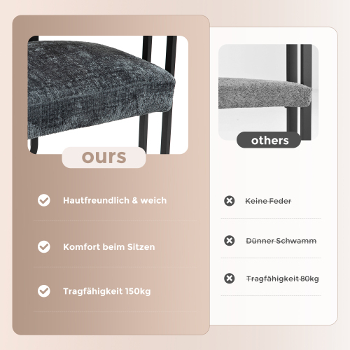 Esszimmerstuhl-Set aus Samt-OKWISH