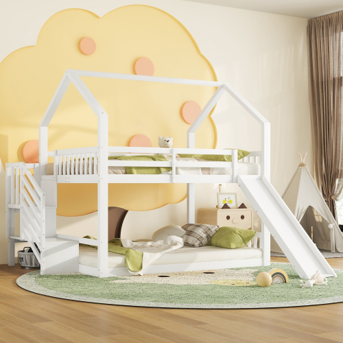 Etagenbett im Treppenhaus mit Stauraum-OKWISH