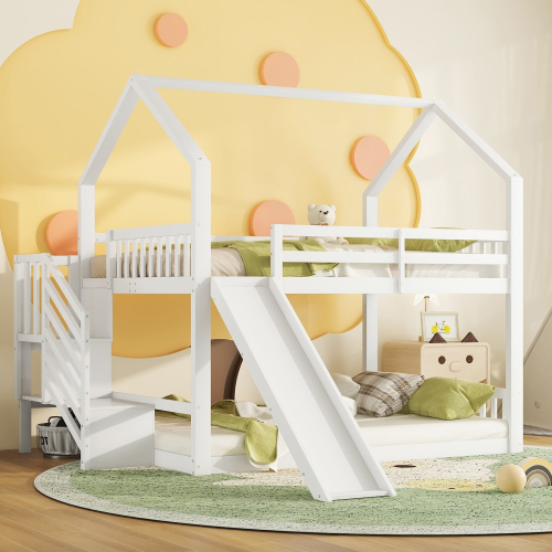 Etagenbett im Treppenhaus mit Stauraum-OKWISH