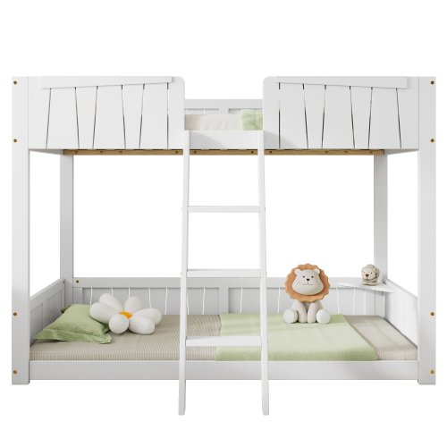 Massives Lattenrostbett mit offenem Regal-OKWISH