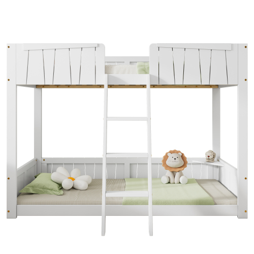 Massives Lattenrostbett mit offenem Regal-OKWISH