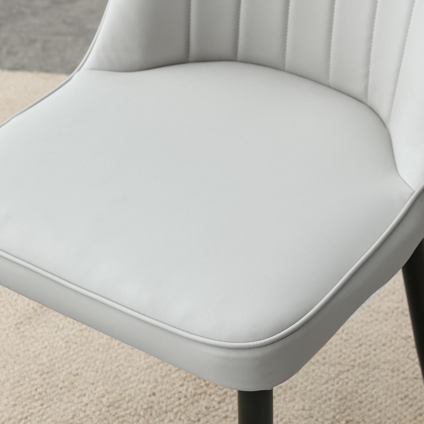 OKWISH Dining Chair with PU Seat and Metal Legs