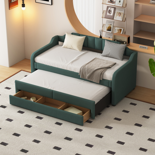 Klappbares, gepolstertes Schlafsofa mit Schublade-OKWISH