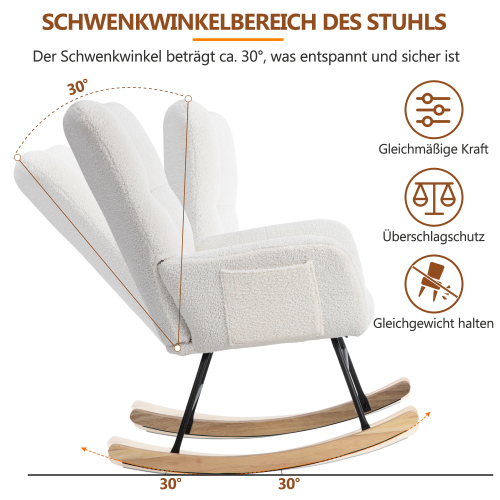Ergonomischer Schaukelstuhl mit Gestell aus Gummiholz-OKWISH