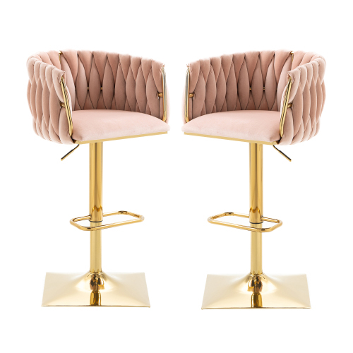 Moderner, stilvoller, verstellbarer Barhocker aus Samt-OKWISH