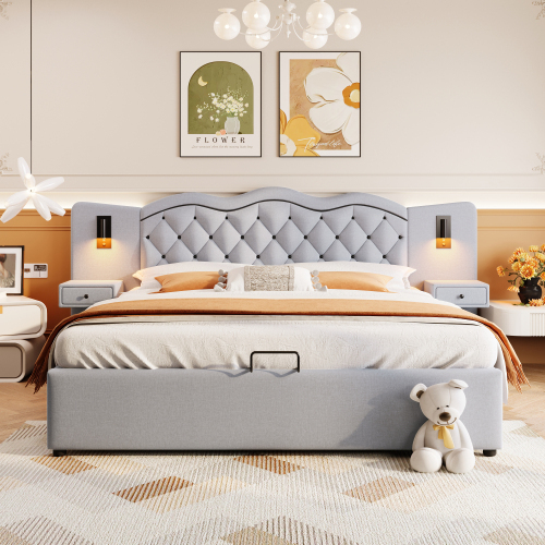 Polsterbett mit integriertem Kopfteil-OKWISH