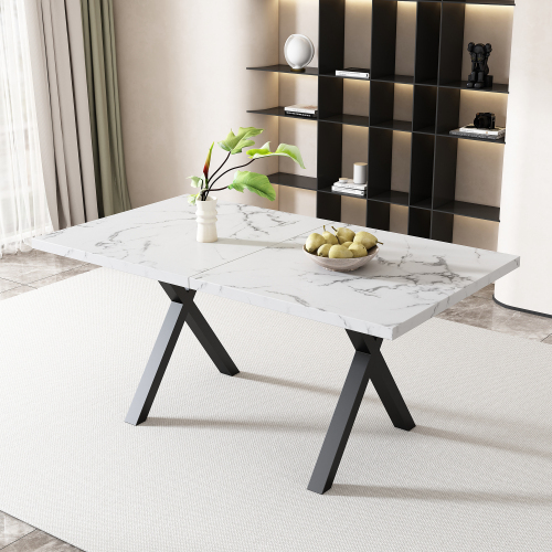 Rechteckiger Esstisch mit Kreuzbein-Design-OKWISH