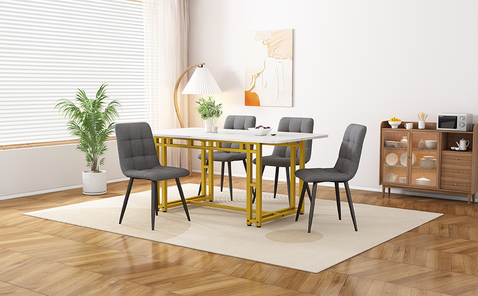 Esstisch Set Esszimmertisch für Esszimmer Küche Wohnzimmer Esszimmerstuhl-Set Essgruppe