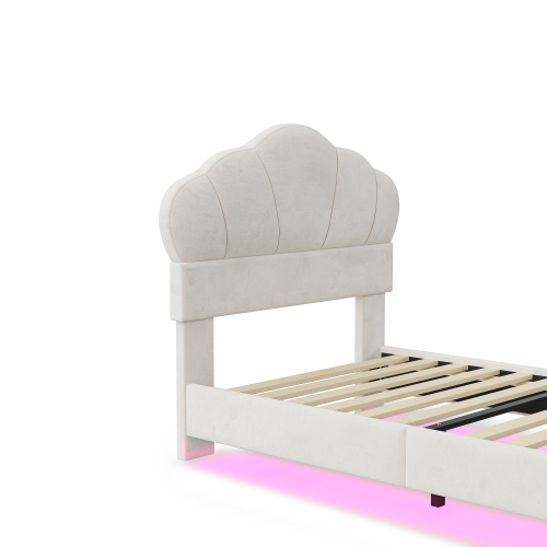 Gepolstertes Bett aus Samtstoff-OKWISH