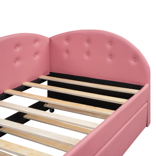 90*200cm Schlafsofa, ausgestattet mit ausziehbarem Bett, stilvoll und einfach, PU-Material