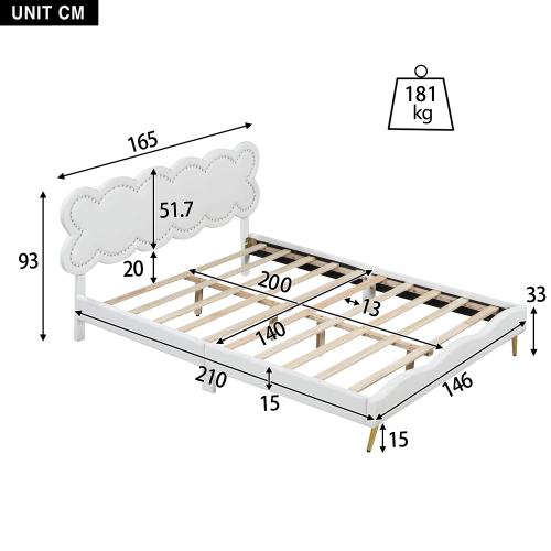 Schlichtes Doppelbett mit gepolstertem Lattenrost-OKWISH