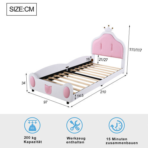Weiches Kinderbett mit Kronenform-OKWISH