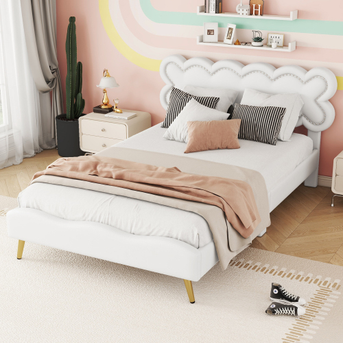 Schlichtes Doppelbett mit gepolstertem Lattenrost-OKWISH