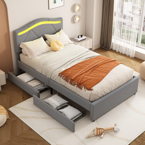 Polsterbett mit Lattenrost-OKWISH