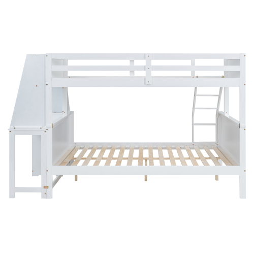 90*200cm140*200cm Etagenbett, Kinderbett, ausgestattet mit Tisch, großer Stauraum, hohes Geländer