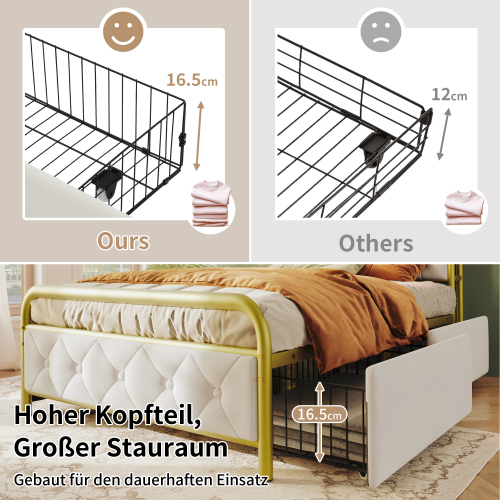Polsterbett mit Metallrahmen-OKWISH