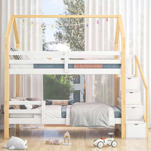Etagenbett für Kinder in Hausform-OKWISH