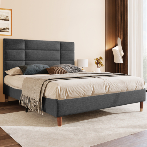 Gepolstertes Doppelbett mit Bettkasten-Lattenrost-OKWISH