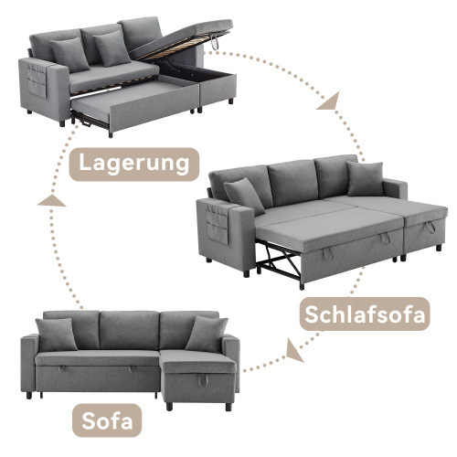 L-förmiges Sofa mit Schlaffunktion-OKWISH