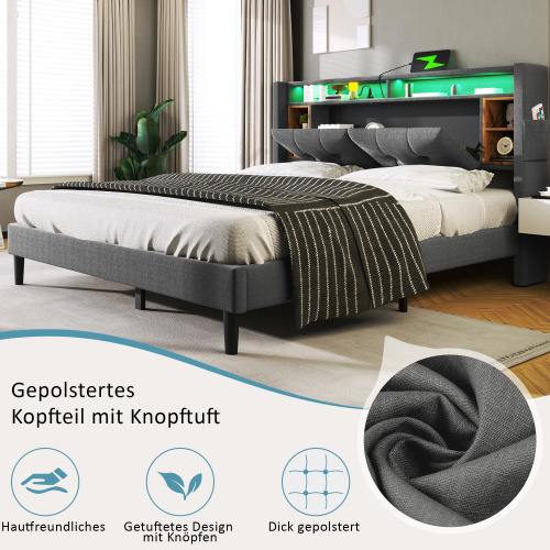 Gepolstertes Doppelbett-OKWISH