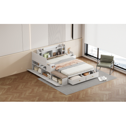 Multifunktionales modulares Bett aus Massivholz-OKWISH