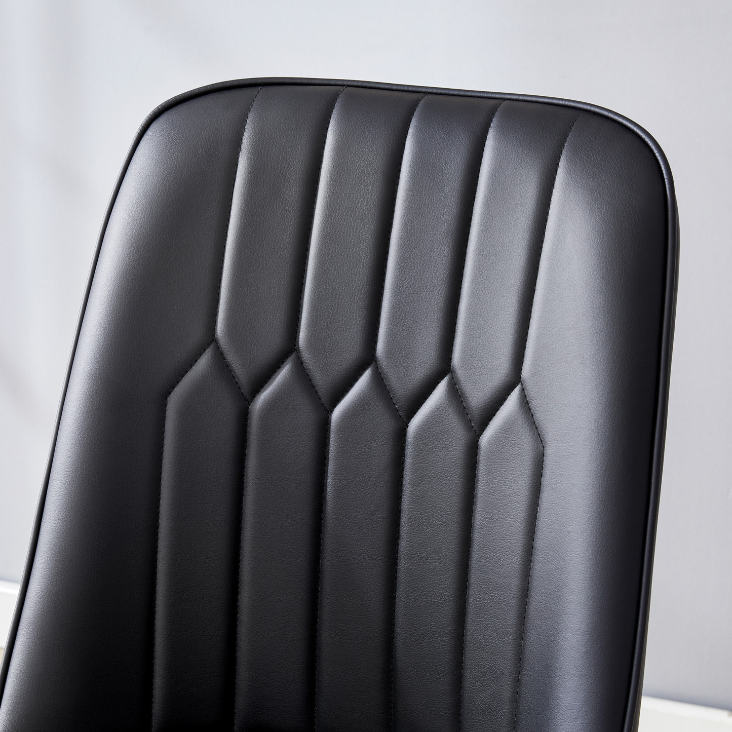 OKWISH Black Dining Chair with PU Leather and Metal Legs