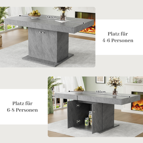 Ausziehbarer Esstisch mit Stauraum-OKWISH