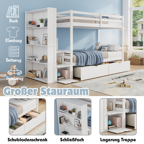 Multifunktionales Etagenbett mit Stauraum-OKWISH