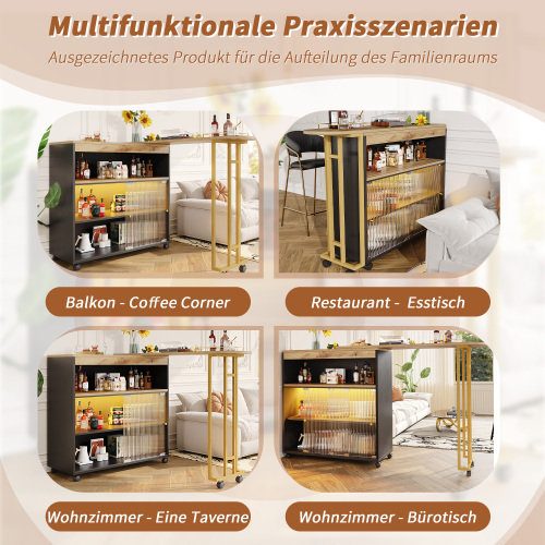 Ausziehbare mobile Bar mit LED-Aufbewahrung-OKWISH