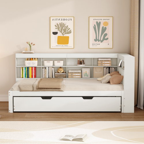 Multifunktionales Doppelbett aus Massivholz-OKWISH