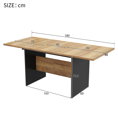 Ausziehbarer Esstisch im natürlichen, minimalistischen Stil-OKWISH
