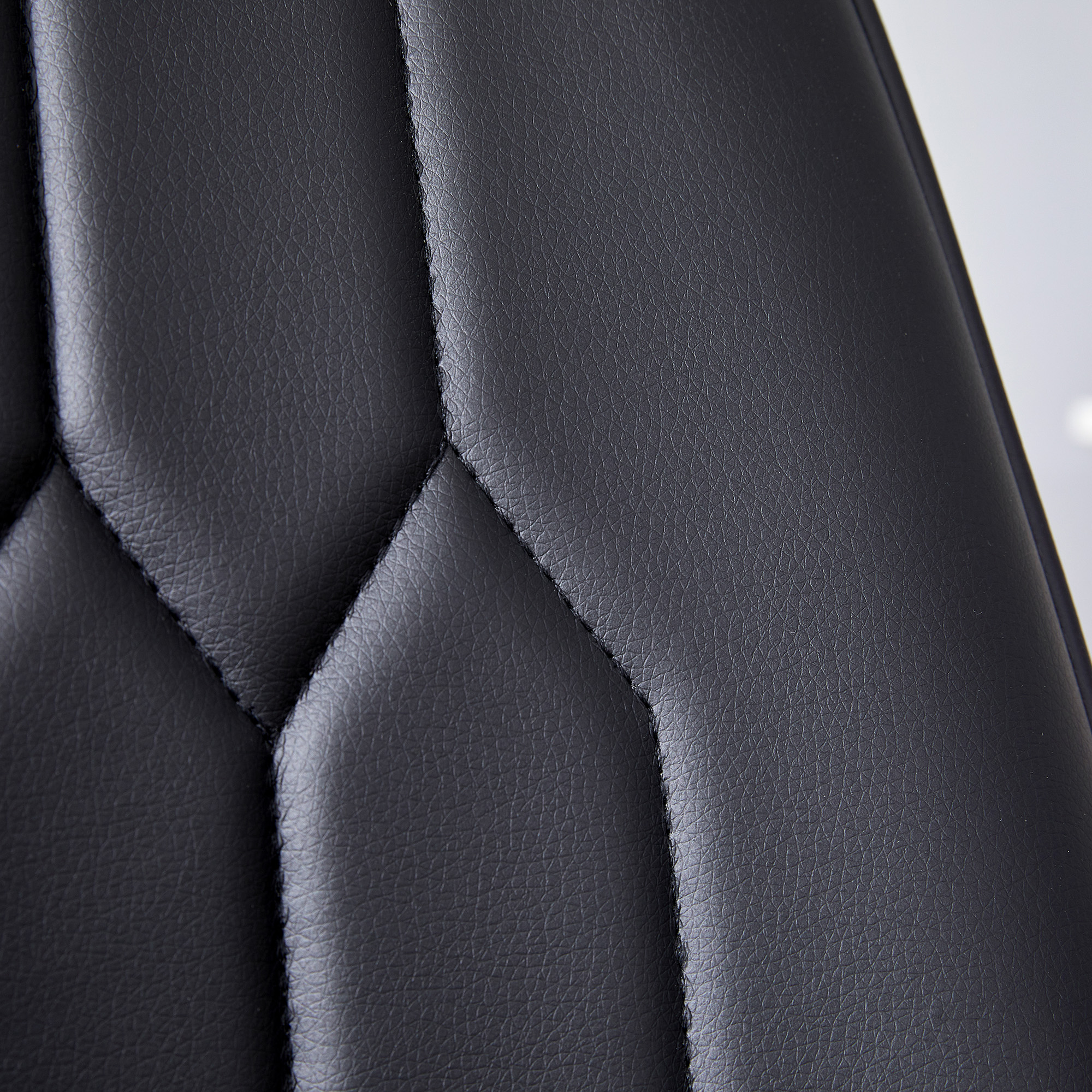 OKWISH Black Dining Chair with PU Leather and Metal Legs