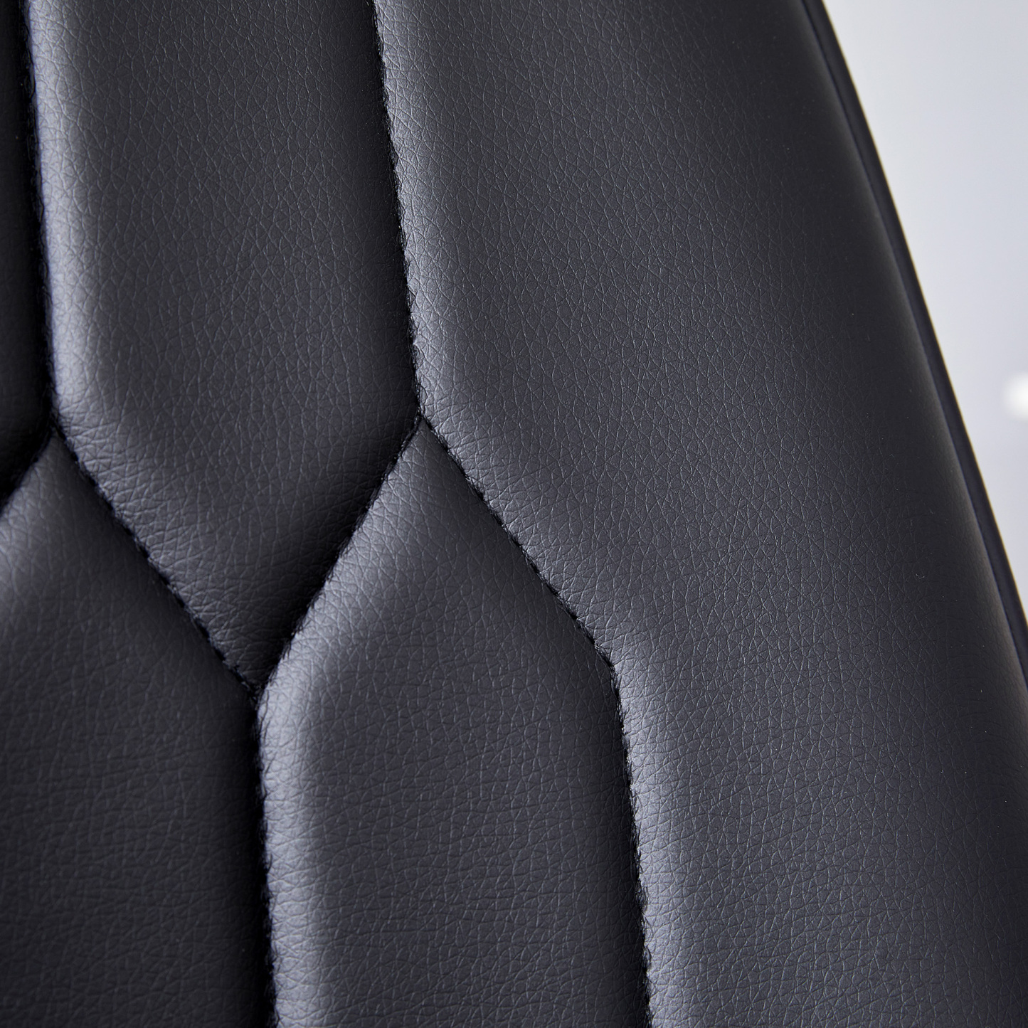 OKWISH Black Dining Chair with PU Leather and Metal Legs