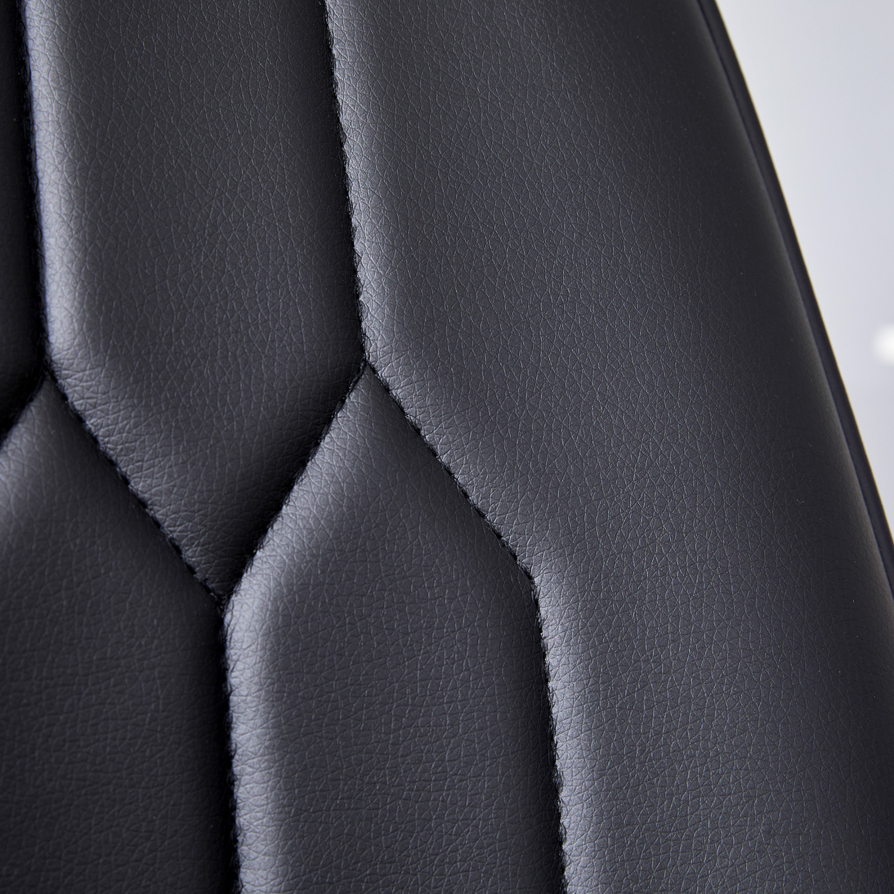 OKWISH Black Dining Chair with PU Leather and Metal Legs