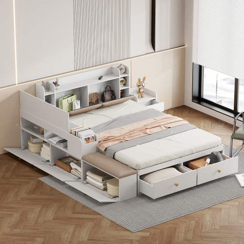 Multifunktionales modulares Bett aus Massivholz-OKWISH