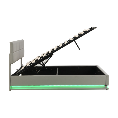 Polsterbett mit LED-Beleuchtung-OKWISH