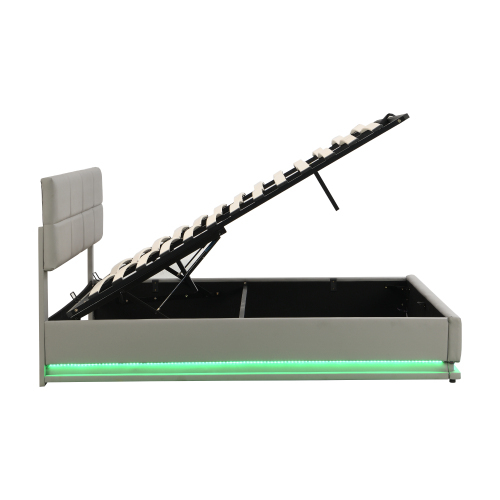Polsterbett mit LED-Beleuchtung-OKWISH