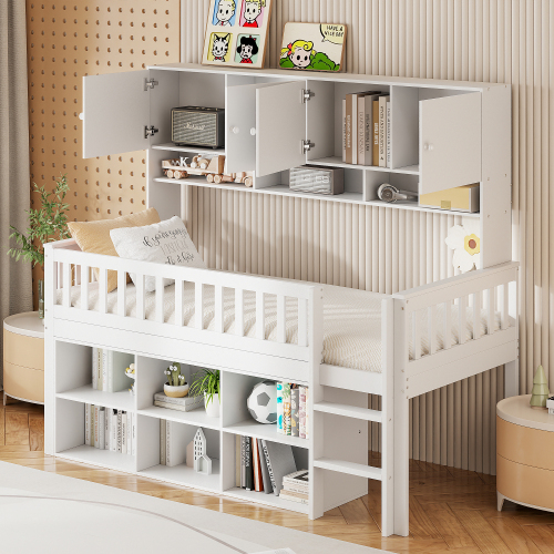 Kinderbett aus Holz mit Stauraum-OKWISH