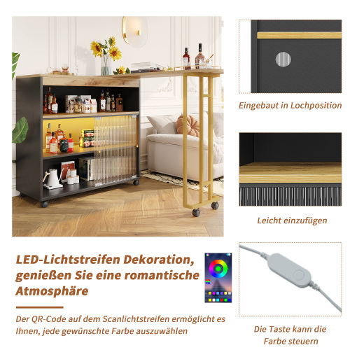 Ausziehbare mobile Bar mit LED-Aufbewahrung-OKWISH