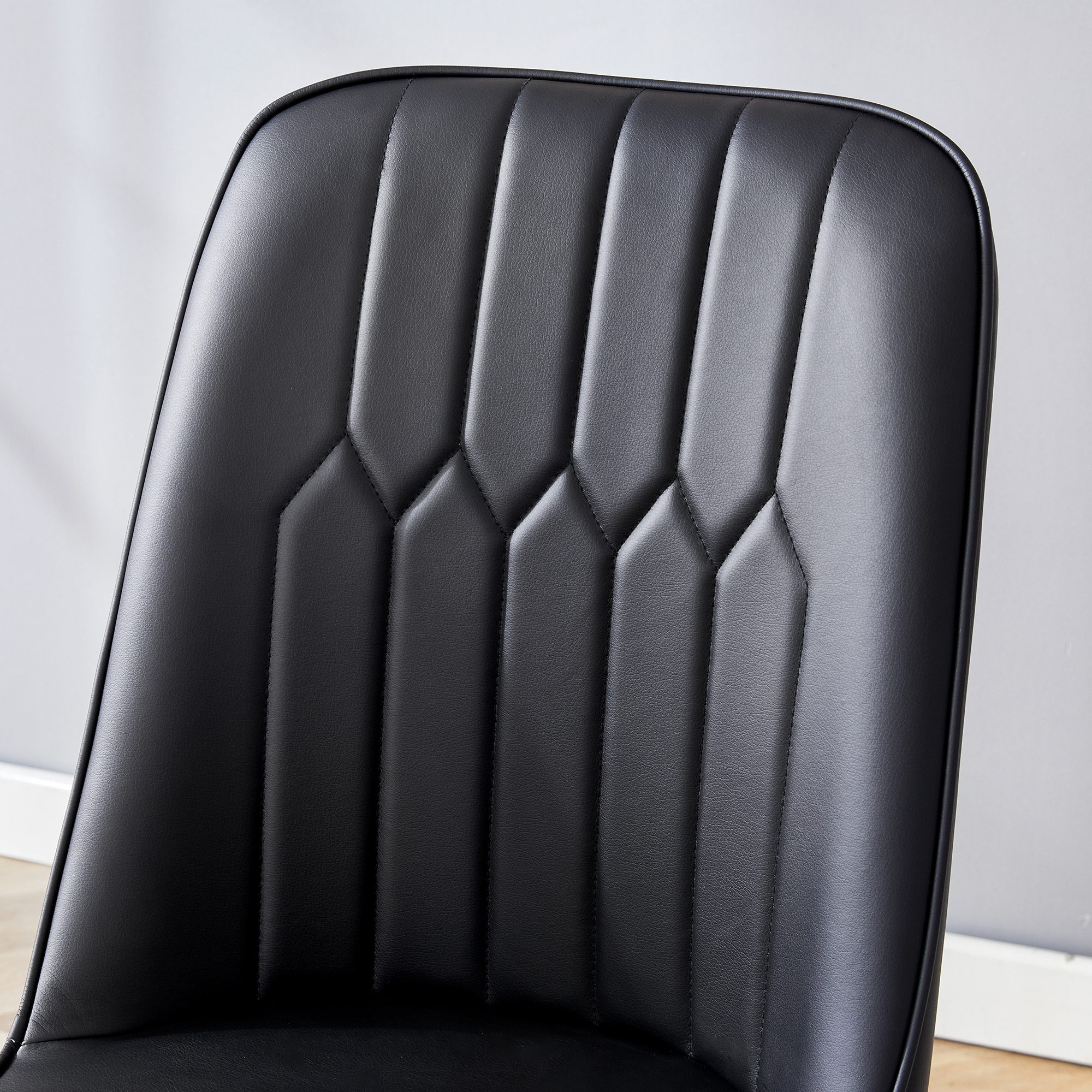 OKWISH Black Dining Chair with Gold Metal Legs