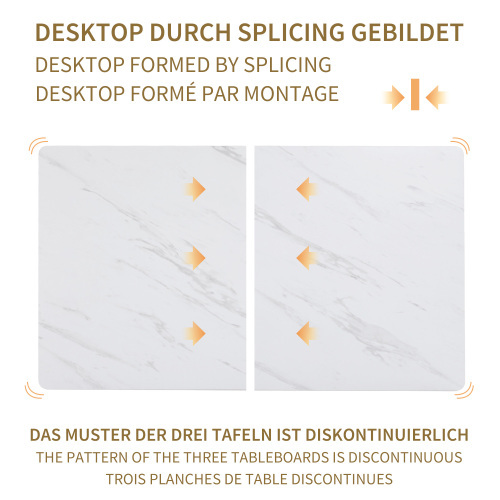 Rechteckiger, leichter Luxus-Esstisch mit Metallrahmen-OKWISH