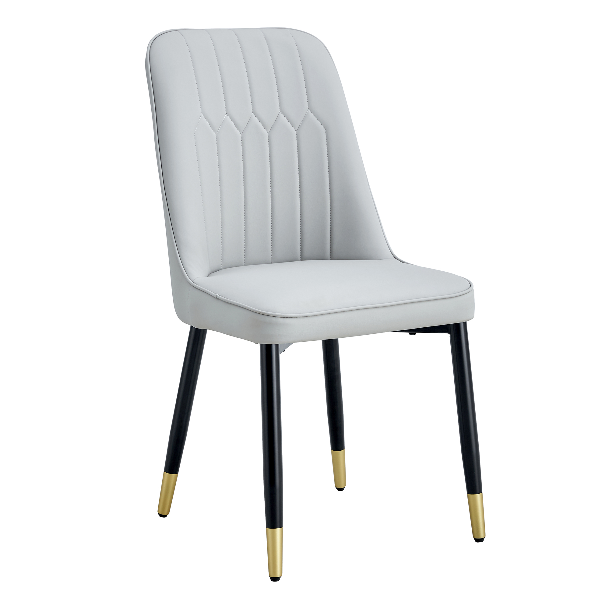 OKWISH Dining Chair with PU Seat and Metal Legs